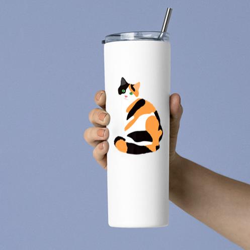 Calico Cat Drawing Tumbler