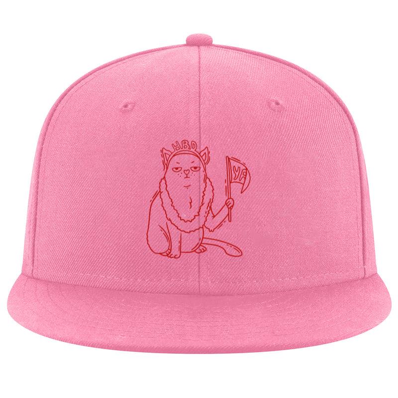 Cat Holding A Flag And Wearing A Crown Cap