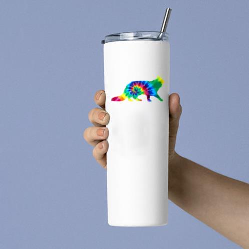 Cat Tie Dye Vintage Hippie Tumbler