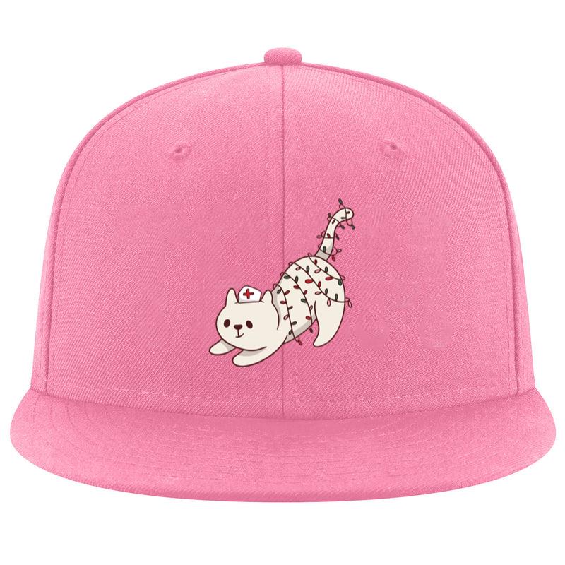 Cat With Christmas Lights On Its Back Cap