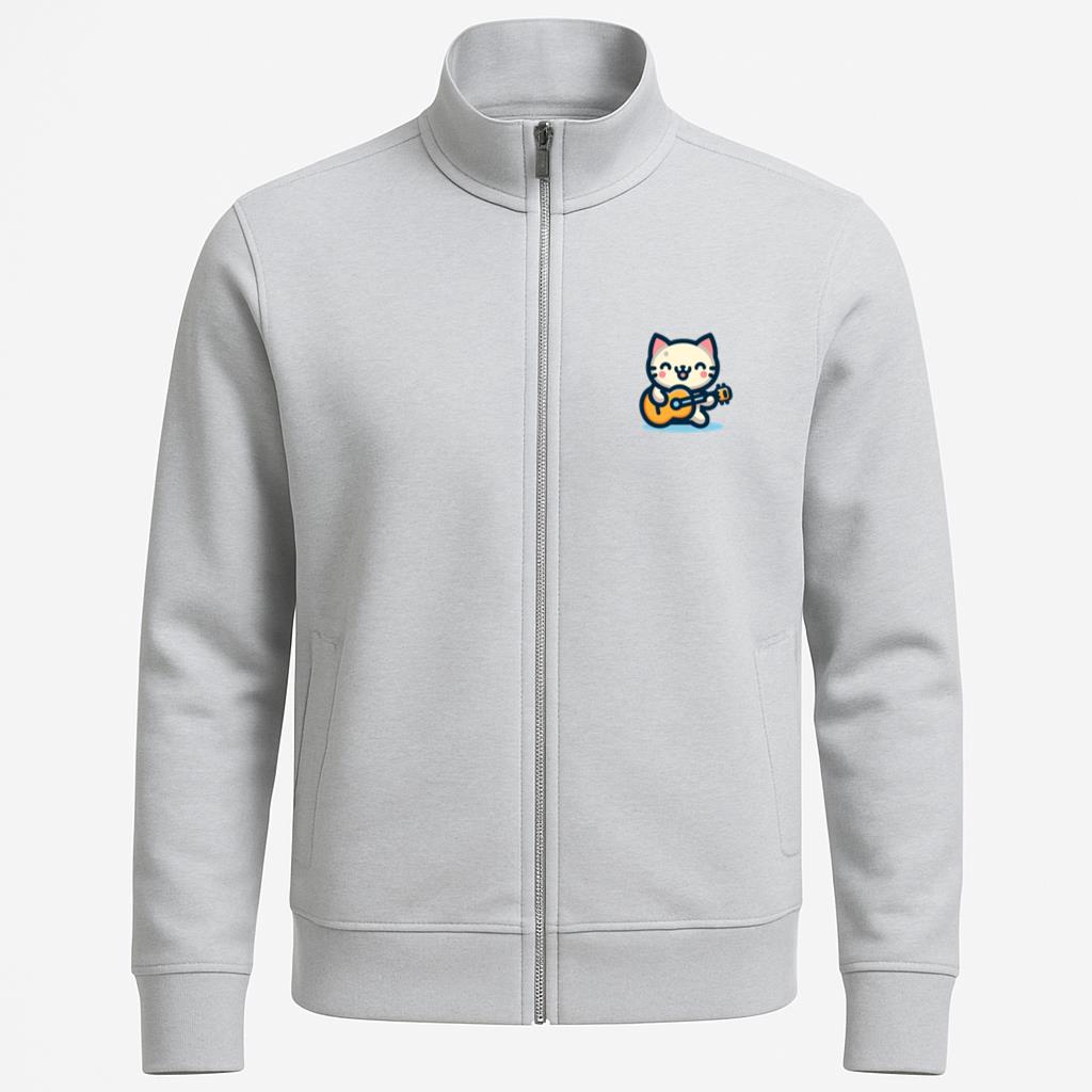 Cute Cat Playing Guitar T Shirt Design Jacket