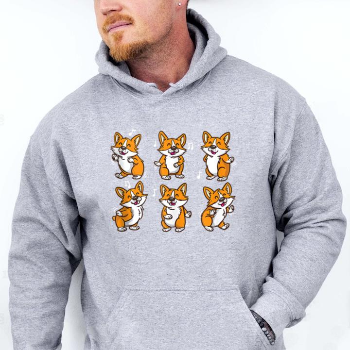 Cute Floss Dancing Corgi Puppies Dog Hoodie