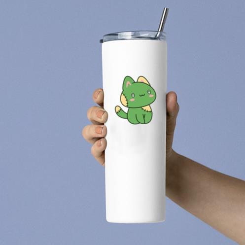Cute Green Cat Monster Tumbler