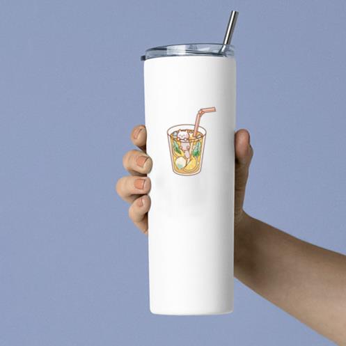 Cute Lemonade Cat Tumbler