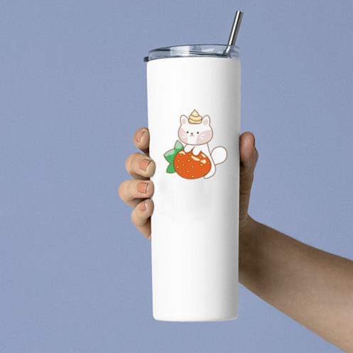Cute Strawberry Cat Tumbler