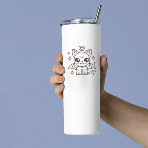 Cute Vampire Cat Character Tumbler