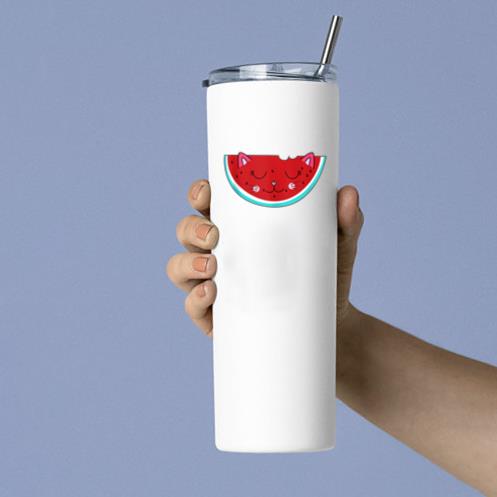 Funny Cat Watermelon Tumbler