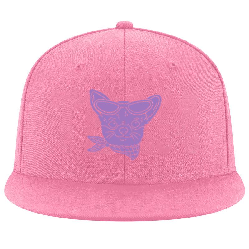Purple Dog With Goggles Design Cap